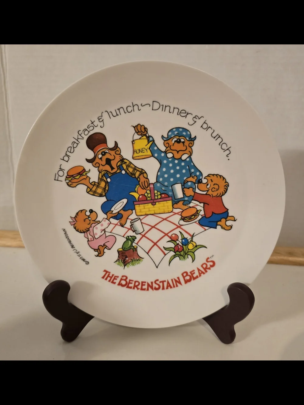 Vtg 1983 Berenstain Bears 3pc Melamine Dish Set by Deka USA